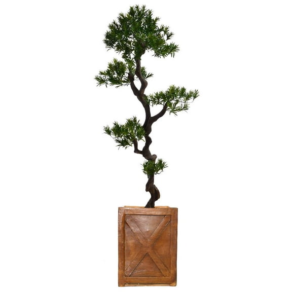 57 in. Tall Yacca Tree with Fiber Stone Planter