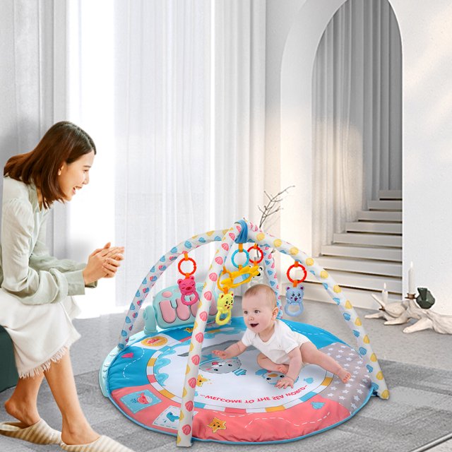 Oyajia Baby Play Mat, Activity Play Mat 5 in 1 Thick Plush Large Baby