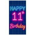 thumbnail image 3 of Neon Style 11th Birthday Banner Backdrop Happy Birthday Party Decorations Photography Props Balloon Themed Party Background Supplies, 3 of 8