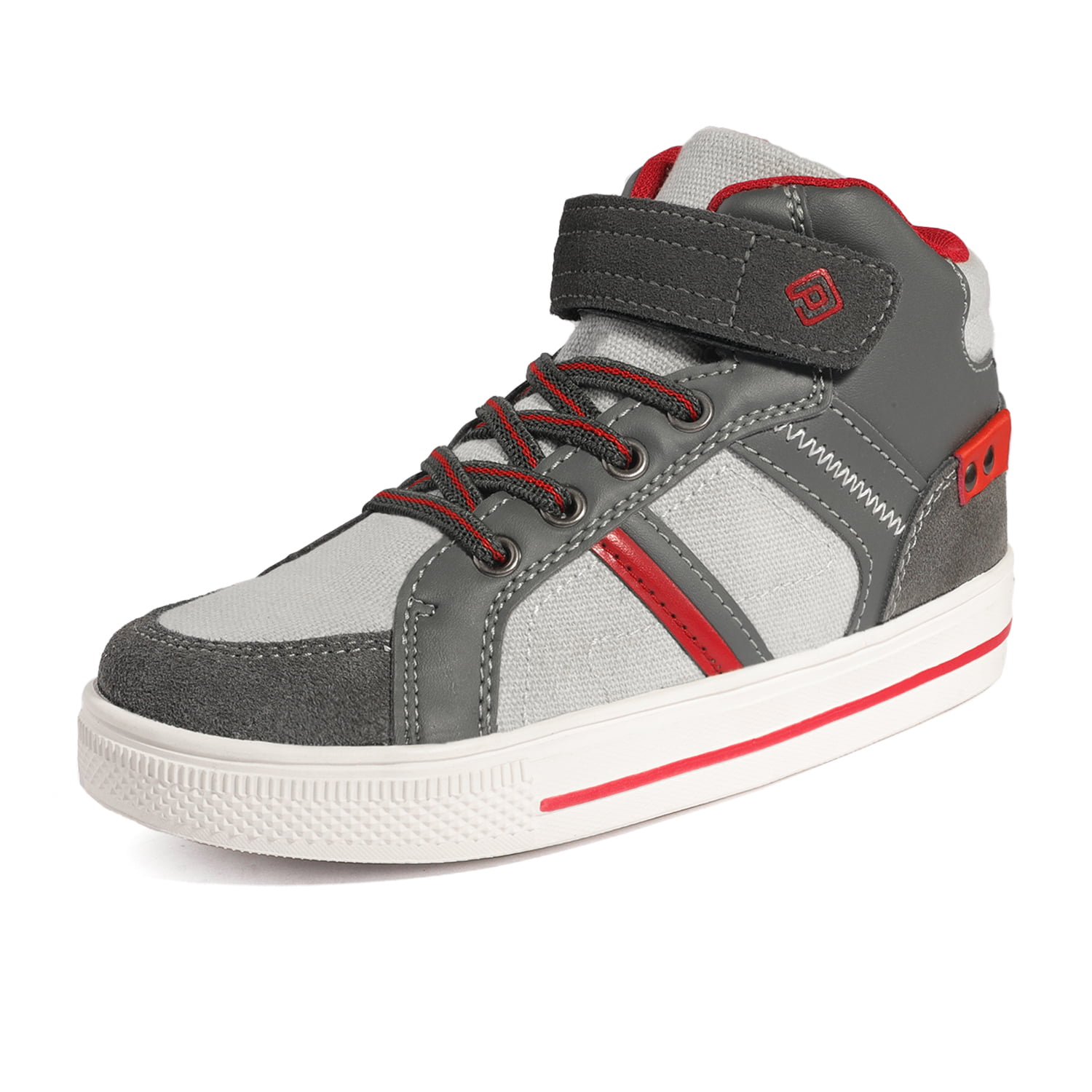 DREAM PAIRS Boys High Top Sneaker Shoes 151014_H GREY/RED Size 7 ...