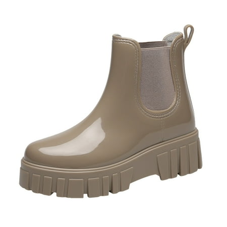 

WANYNG Snow Boots Women Non Slip Detachable With Cotton Inside Rain Boots Outdoor Rubber Water Shoes Women Boot 8 Dot Rooster