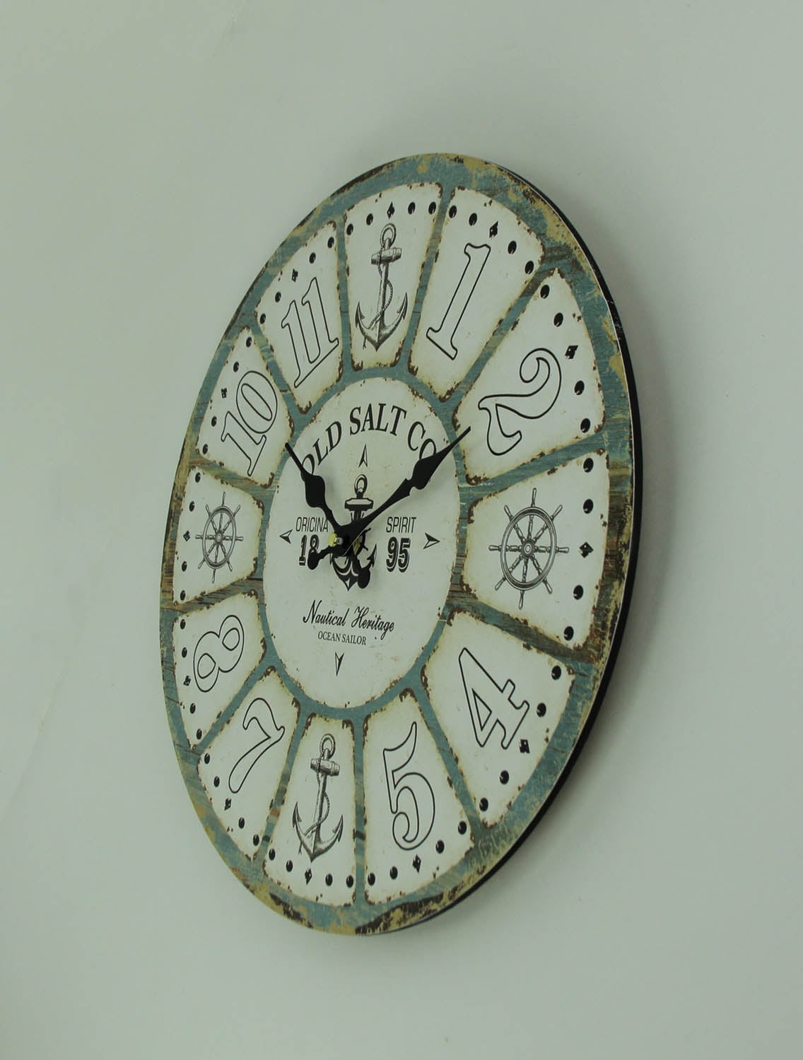 Old Salt Co Weathered Wood Nautical Wall Clock