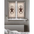 thumbnail image 5 of Star Country Tier Curtains 45 Inch Length,Sheer Curtains for Bedroom Living Room Window Western Texas Farm Black Plaid Brown Berry Small Half Window Kitchen Curtains & Drapes 27.5"x45" 2 Panels, 5 of 6