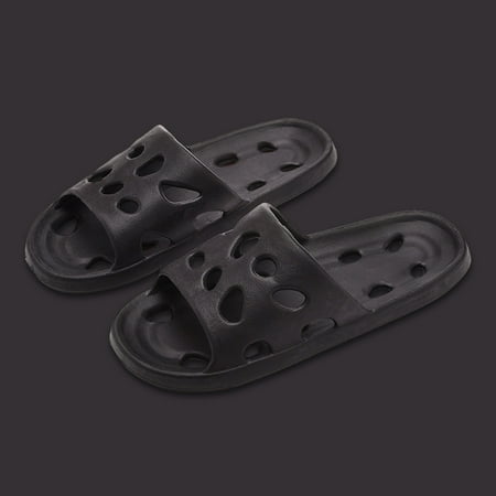 

HAOTAGS Men s Cushion Comfort Slide Sandals Slide Sandals Slippers Non-Slip Casual Summer Shoes Black Size 40/41