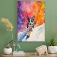 thumbnail image 2 of Rat Terrier Dog Canvas Skiing Stretched Canvas Size 8x12 – Funny Rat Terrier Dog Canvas Wall Decor, Funny Dog Wall Art for Skiing Room, 2 of 5