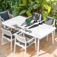 thumbnail image 2 of Happy Easter Table Cloths for 3 Foot Rectangle Tables, Spring Carrots Country Black and White Plaid Patio Waterproof Elastic Fitted Tablecloths, Washable Rectangular Table Cover for Camping, 2 of 8