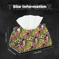 thumbnail image 6 of Lsque Colrful Tropical Leaves Printed Long Tissue Box Cover Holder, Facial Paper Organizer Dispenser,Triangle with Bottom Belt, PVC Leather Decorative Organizer, 6 of 9
