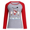 thumbnail image 2 of Gibobby Jersey de forro polar Bonita manga larga informal de casa con estampado navideño para mujer, atlético y Y2K (Multicolor, M), 2 of 3