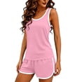 thumbnail image 6 of hotojiny 2 Pieces Womens Tank Top Pajamas Set Soft Sleepwear Sleeveless T-Shirt and Shorts Summer Loungewear Pjs Set, 6 of 7
