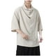 thumbnail image 1 of pstuiky camisetas para hombre, Blusa informal de seda helada de color liso para hombre, manga corta, cuello redondo y mangas cinco cuartos ropa de hombre xxxxl, 1 of 3