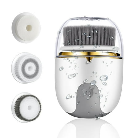 Zeya Face Scrubber Facial Cleansing Brush - Electric Waterproof Spin Exfoliator & Deep Cleansing (White)