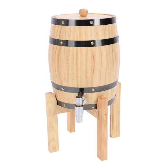 BOKYAN 3L Oak Wine Barrel – Vertical Wooden Barrel with Faucet, Stand, and Multi‑Use Design for Wine, Beer & Whiskey Storage