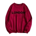 thumbnail image 3 of SIYUDAN Women Sweatshirts Womens Long Sleeve Sweatshirt Pullover for Women Red Pullover Adult Crewneck Sweatshirt Womens Clothing Fall College Wear, 3 of 3