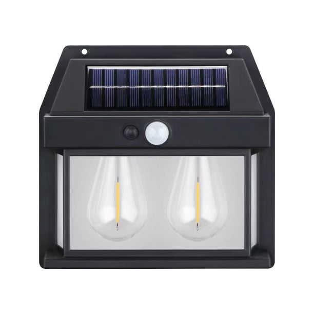 Lámpara de pared solar LED para exteriores, lámpara de tungsteno impermeable, lámpara de jardín con inducción del cuerpo humano, luz de noche para villa y jardín