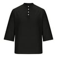 thumbnail image 5 of cllios Men's Henley Shirts 3/4 Roll Up Sleeve 3 Button T-Shirts Casual Lightweight Basic Tee Fashion Summer Tops, 5 of 8