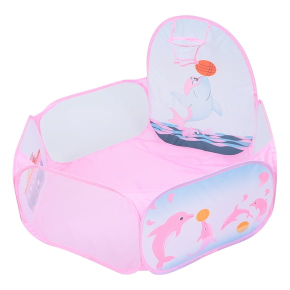1 juego de baloncesto para niños con diseño de delfín, piscina plegable, casa de juegos para bebés