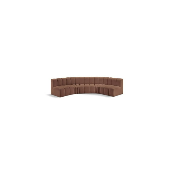 Meridian Furniture Arc Cognac Vegan Leather Modular Sectional