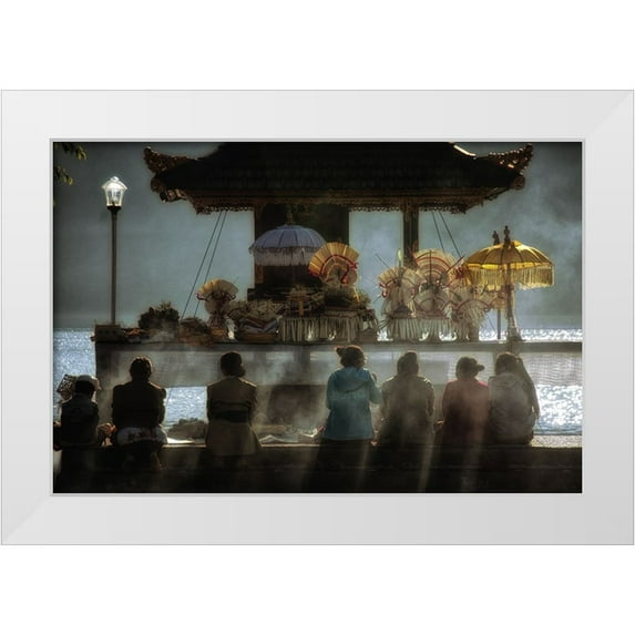Yee Pui, Steven 32x23 White Modern Wood Framed Museum Art Print Titled - Morning Prayer