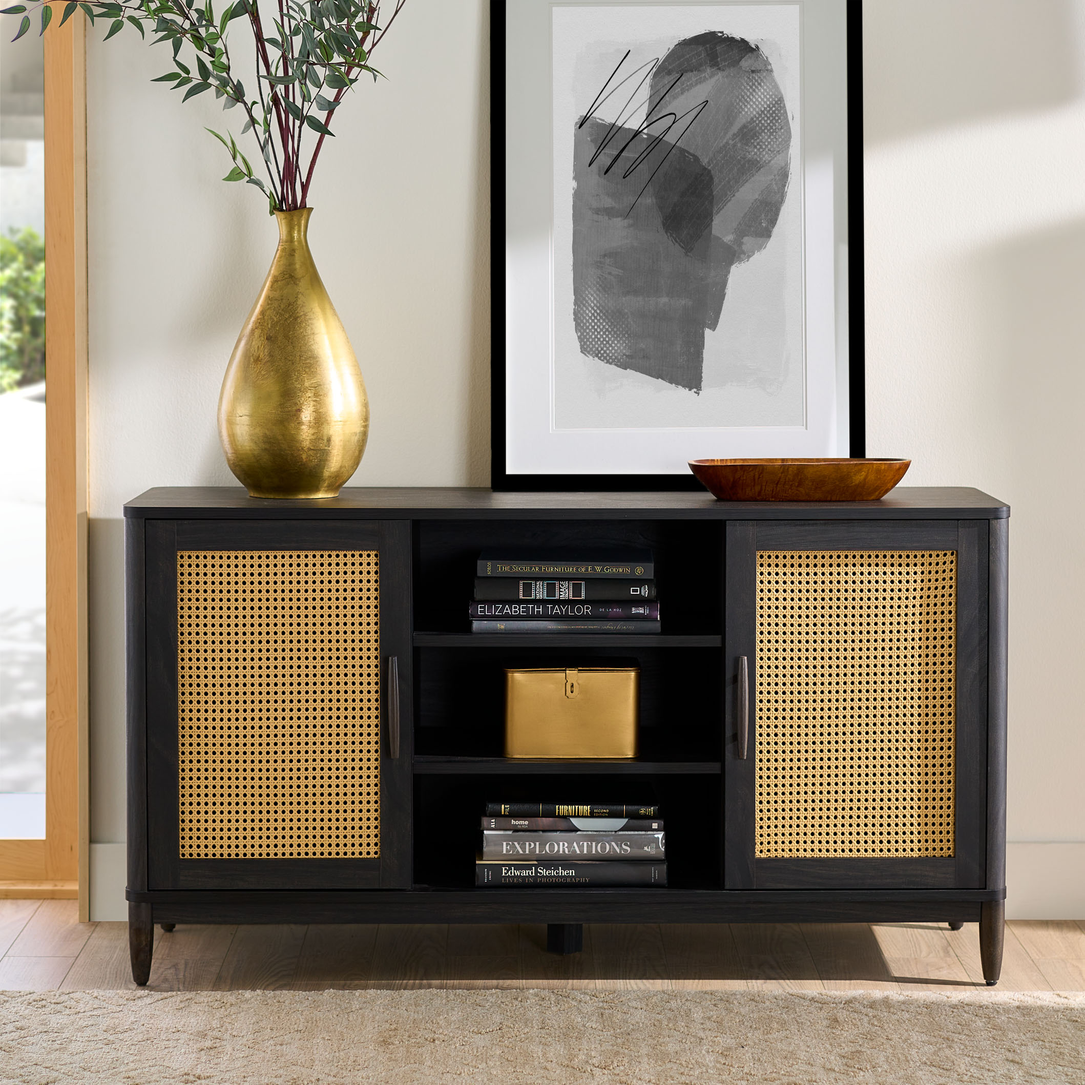 Better Homes & Gardens Springwood 65" TV Stand, Charcoal
