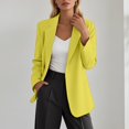 thumbnail image 2 of AWZXDE Blazer Décontracté à Manches Longues pour Femmes Sans Boutons Sans Poches Coupe Ajustée Veste de Bureau à la Mode pour Style Quotidien Intelligent Jaune,P, 2 of 5