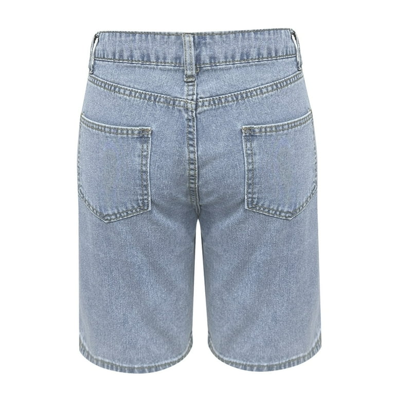 Generisch 2025 - Damesbroek Casual Denim Shorts Retro Effen Denim Shorts Hoge Taille Zwarte Shorts Dames Wol, roze (hot pink), XXL