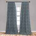 thumbnail image 5 of Ambesonne Teal Curtains, Lace Style Flower Design, Pair of 28"x84", Teal Beige, 5 of 5