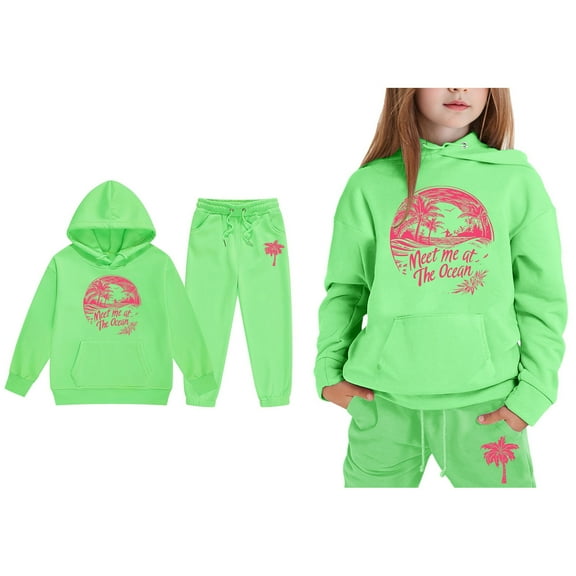Tracksuit Athletic Sweatsuits Sets 2 Piece Long Sleeve Printed Tracksuit Hoodie Sweatpants Set Winter Clothes Boys Clothes 5-6 Years Boys Girls Fashion