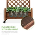 thumbnail image 3 of Best Choice Products 48in Mobile Wood Planter Box & Diamond Lattice Trellis, w/ Drainage Holes, Optional Wheels - Walnut, 3 of 7