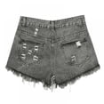 thumbnail image 2 of Fashion Sexy Women High Waist Ripped Hole Denim Jeans Shorts Fraying Edges Short Pants, 2 of 10