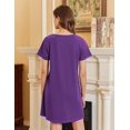 thumbnail image 3 of Ekouaer Nightgowns for Women Cotton Sleepshirts Short Sleeve Nightshirt Tshirt Night Gown Casual Sleepdress Comfy Nightdress, 3 of 6