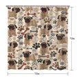 thumbnail image 5 of Pug and Footprint Shower Curtain 72"x72" ,Bathroom Decorative Shower Curtains Set with 12 Hooks,Modern Waterproof Washable Shower Curtain, 5 of 6