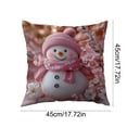 thumbnail image 3 of Luoshdecor Christmas Pillow Cover 18x18 in, Christmas Gift, Pink White Throw Pillow Covers,Christmas Decorations for Home Sofa, Bed, 3 of 6