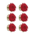 thumbnail image 2 of GROWTH TANK 6Pcs Rose Flowers Napkin Rings Serviette Buckles Holder for Dining Room Home Red, 2 of 3