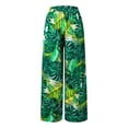 thumbnail image 5 of DHFJKG Women's Boho Pants High Waisted Wide Leg Floral Printed Flowy Palazzo Summer Beach Vacation Clothes Trendy Trousers, 5 of 8