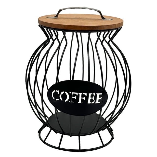 Soporte para cápsulas de café expreso, cesta para cápsulas de café, decoración de barra de café, almacenamiento de escritorio de metal Negro L