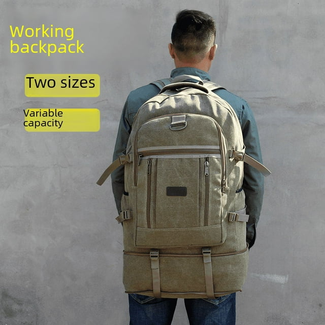 Mochila de viaje de lona resistente al desgaste de gran capacidad expandible, mochila de viaje para hombres, mochila para trabajadores migrantes, bolsa de mudanza