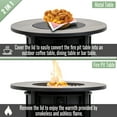 thumbnail image 6 of 30" Propane Fire Pit Table with Wood Grain Ceramic Top, 50,000 BTU Round Steel Design for Patio & Backyard, 6 of 13