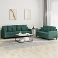 thumbnail image 1 of vidaXL 2 Piece Sofa Set with Cushions Dark Green Velvet, 1 of 4