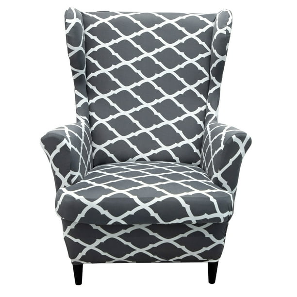 Rosnek Printed Wingback Chair Slipcover Wing Chair Cover Furniture