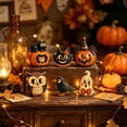thumbnail image 4 of sruoe 6 PCS Vintage Halloween Decorations, 6 pcs Wooden Desktop Tray Decorations,Fall Halloween Decor Set for Tiered Tray Decor, 4 of 6