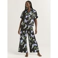 thumbnail image 2 of Joyspun Women’s Stretch Satin Top and Pants Pajama Set, Sizes S-3X, 2 of 5
