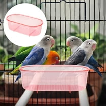 GAXIRE Practical Pink Parakeet Bath for Cage Durable Reusable Bird Bath Basin