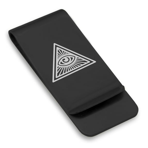 Stainless Steel Masonic All Seeing Eye Symbol Classic Slim Money Clip Credit Card Holder