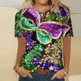 thumbnail image 1 of Fankiway Mode Féminine Carnaval Imprimé Col Rond Manches Courtes T-Shirt Décontracté Haut Manches Courtes Hauts Liquidation Chemises Femmes Manches Courtes, 1 of 3