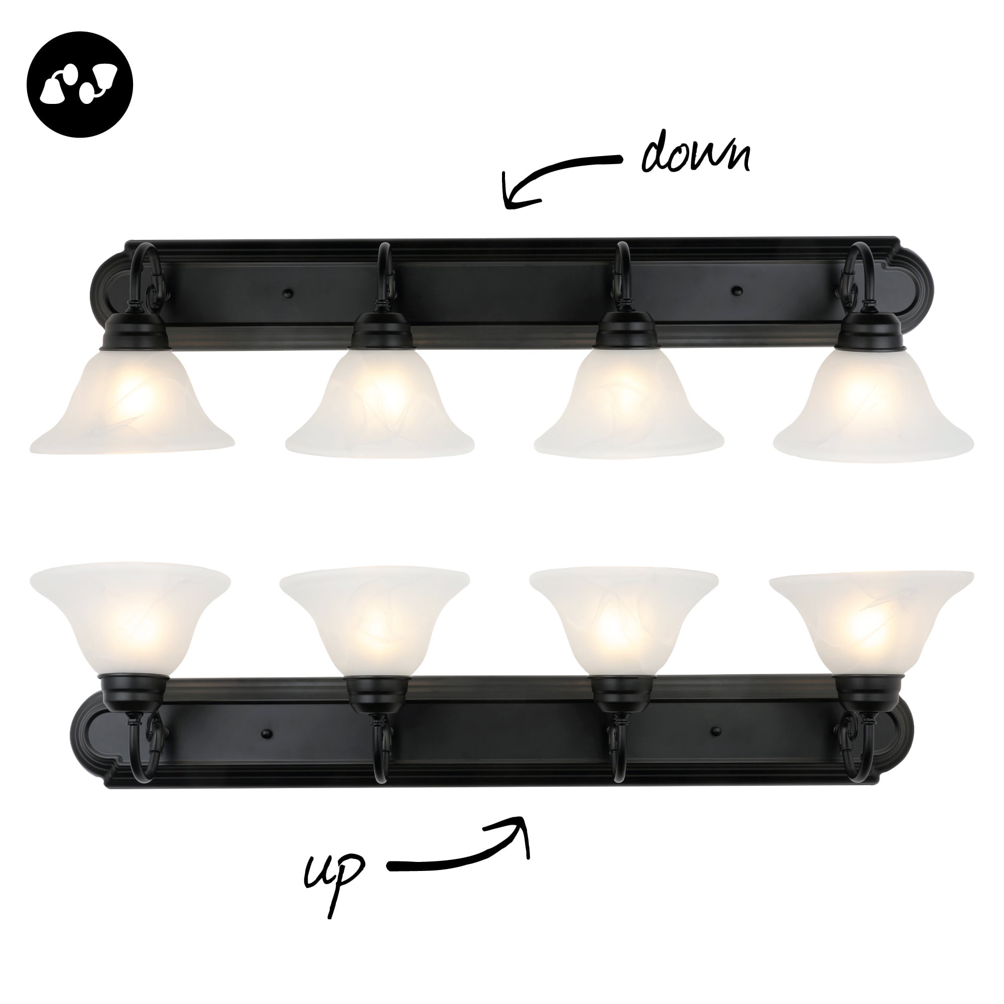 Design House Millbridge 4-Light Dimmable Wall or Vanity Light, Matte Black