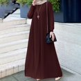 thumbnail image 2 of Elegant Women's Long Sleeve Button Down Abaya Casual Dress Dubai Fashion Outerwear, 2 of 5