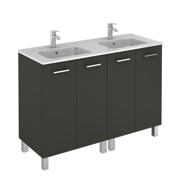 Ws Bath Collections Logic 120 Set Logic Vanities 48" Free Standing Double Basin Vanity Set