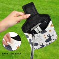 thumbnail image 4 of Haosy Black White Rabbits and Stars Golf Mallet Putter Cover Strong Magnetic Leather Golf Club Headcover Closure, 4 of 7