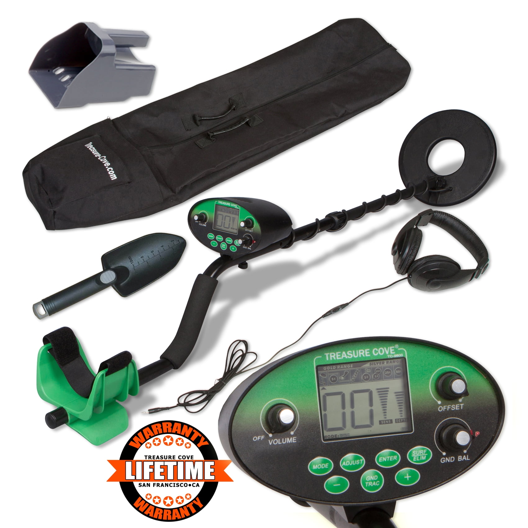 Treasure Cove Metal Detector Set Fast Action Digital Pro TC9800