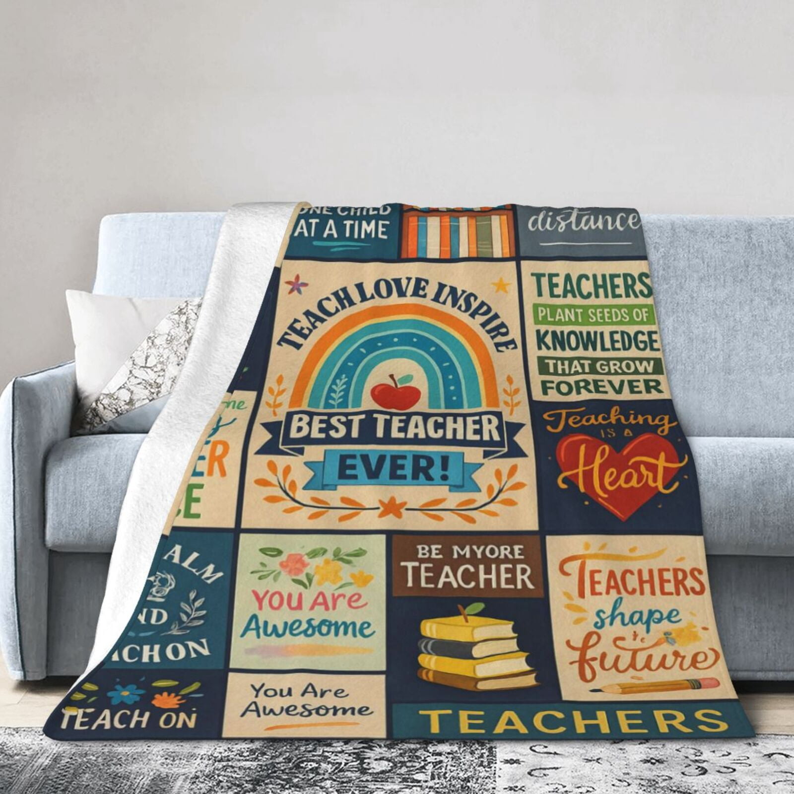 Teacher Gifts for Women Men- Unique Teacher Appreciation Gifts Blanket, Funny Gifts for Teachers, Best Teacher Gifts from Student, Teacher Birthday Retirement Gifts- Throw Blanket 60x50